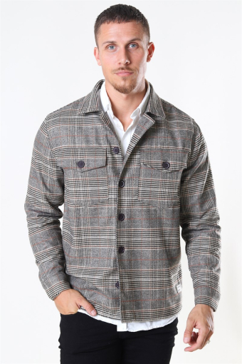 Clipper LS Overshirt Big Brown Check