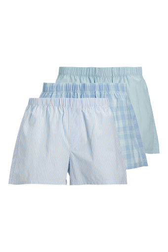 Milano Woven Boxers 3 Pack Chambray Blue