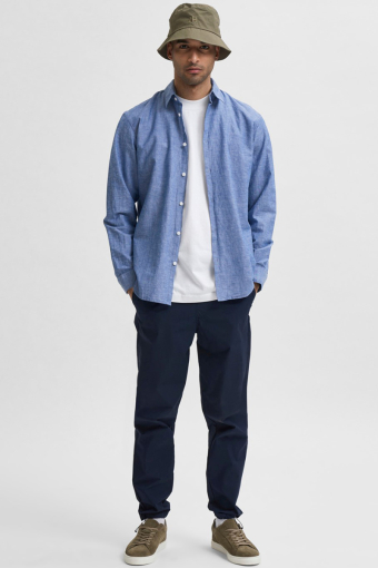 Slim Sun Linen Shirt LS Medium Blue Denim