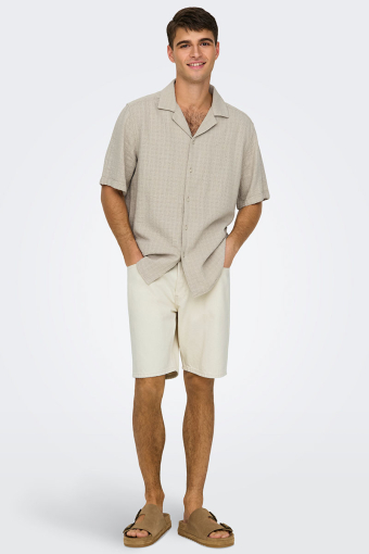 Latham Resort Linen Structure Shirt Silver Lining