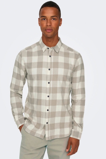 Gudmund LS Checked Shirt Antique White