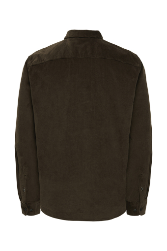 Michael Regular Fit Stretch Cord Shirt LS Demitasse