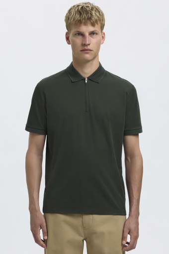 Fave Zip Polo SS Deep Forest