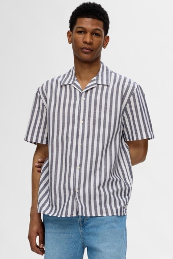 Relax New Linen Shirt SS Resort Sky Captain Stripe