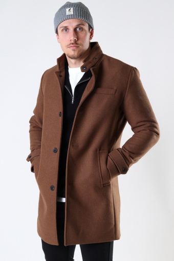 MELTON WOOL COAT Dark Coat Khaki