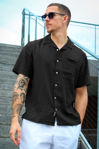 Allan Cuba Linen Shirt True Black