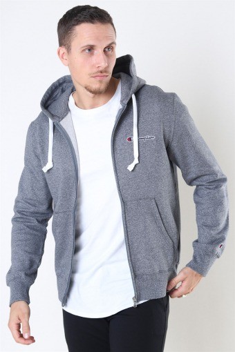 Hooded Full Zip Sweatshirt Dark Grey Melange