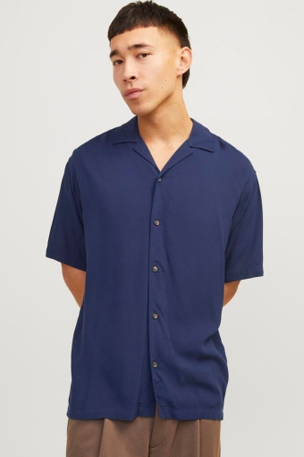 Jeff Solid Resort Shirt SS Navy Blazer