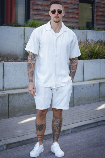Tel Latham Linen Shorts Cloud Dancer