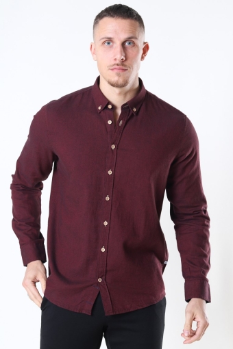 Johan Diego Cotton Shirt Bordeaux Mel