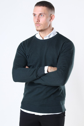 Merino Wool Crew Strik Bottle Green