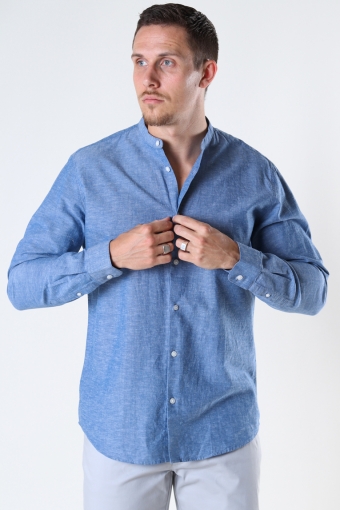 SLHREGNEW-LINEN SHIRT LS CHINA W Medium Blue Denim