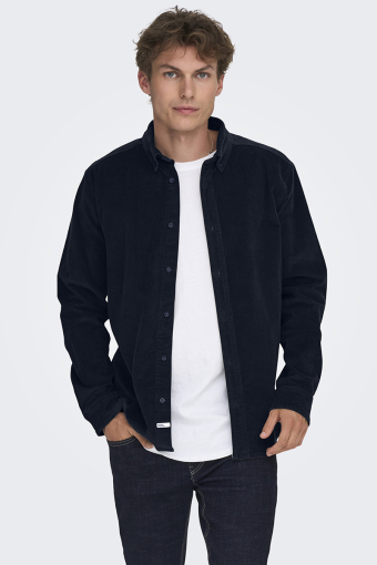 Michael Regular Fit Stretch Cord Shirt LS Navy Blazer