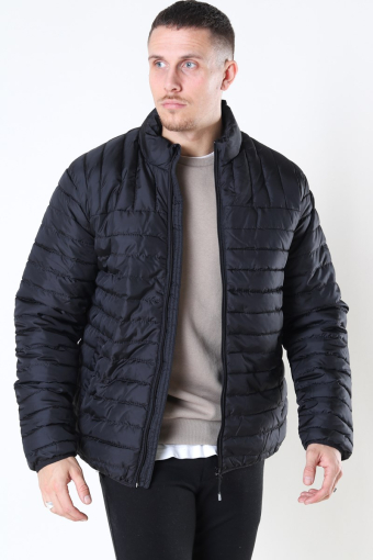 Paul Quilted Highneck Jakke Black