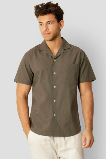 Bowling Cotton Linen Shirt SS Dusty Green