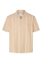 Selected Relax New Linen Shirt SS Resort Egret Stripe