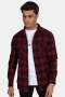 URBAN CLASSICS Checked Flanell Shirt Black/Burgundy