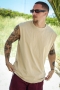 Urban Classics Open Edge Sleeveless Tee Union Beige